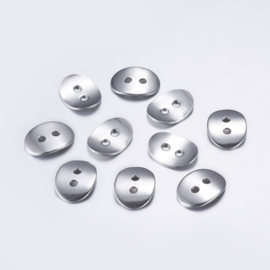 2 x RVS 304 bean beads varkensneus kraal knoop verdeler 14 x 10,5 x 1 mm – gat 2 mm – RVS kleur (Tarnish Resistant)