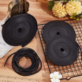 1 meter Runderleder 5 x 3 mm – zwart