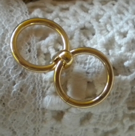 10 x dubbel gelinkte goudkleurige gesloten ringen 19,5mm