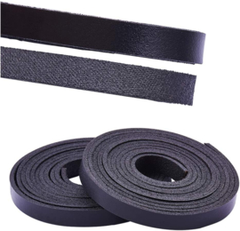 100 cm DQ plat runderleer 10 x 2,5 mm – zwart