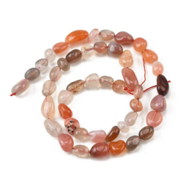 10 x Edelsteen kralen Agaat nugget ca. 6–12 x 5–8,5 x 4–8 mm – gat 0,8–1 mm – naturel