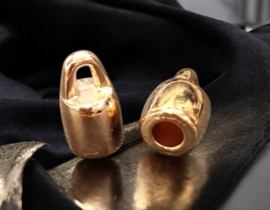 1 x DQ metaal eindkapje rose goud kleur ca. 10 x 6mm Ø3mm, oogje 2mm (Nikkelvrij)