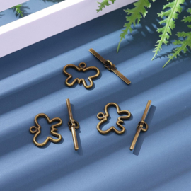 4 x Kapittelslotje vlinder – vlinder 20 x 17 mm – staafje 32 mm – oogje 2 mm – geelkoperkleur (Nikkelvrij)