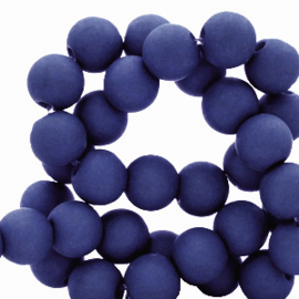 30 x matte acryl kralen 8mm Dark royal blue (Ø1.9mm) 