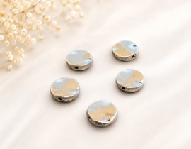 10 x Metalen kralen rond plat 10 x 3 mm – gat 0,8 mm – antiek zilverkleur (Nikkelvrij)