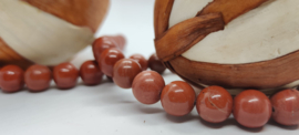 10 x  edelsteen kraal van Red jasper 12mm gat: 1mm