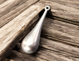 1 x DQ metaal hanger pegel antiek zilver kleur ca. 36 x 11mm, oogje 1,5mm (Nikkelvrij)
