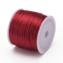 Rol met 10 meter satijn koord Nylon Macramé koord 2mm kleur Bordeaux Rood