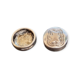 2 x  Metalen leerschuiver beer, antiek zilver kleur,  16 x 6 mm voor 8 x 1,5mm  leer(Nikkelvrij)
