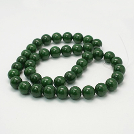 10 x edelsteen kraal Jade Dark Green 8 mm