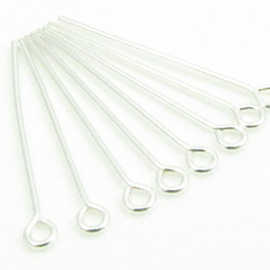 10 x DQ metaal kettelstift 25 x 0,7mm Zilver kleur (Nikkelvrij)