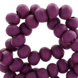 30 x Houten kralen rond 8 mm Imperial purple