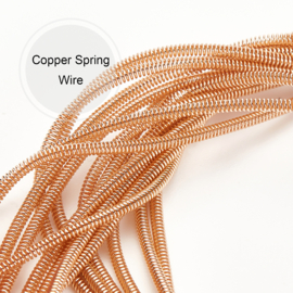 1 meter x 1,5mm koper spiraaldraad, verguld messing, duurzame plating