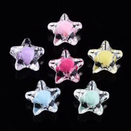 10 x Kinderkralen mix sterretjes 11 x 11,5 x 7mm gat: 2mm