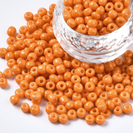 20 gram Glaskralen Rocailles 6/0 (4mm) Dark Orange