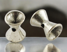 10 x  metalen antiek zilver kleur diabolo kraal 10 x 8,5 x 8,5mm gat: 2mm geschikt voor 6mm puntsteen