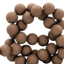 30 x  matte acryl kralen 8mm Coffee brown (Ø1.9mm) 