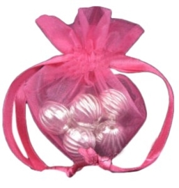 20 x luxe hartvormige organza zakjes 10cm x 8.75cm Hot Pink (op is op!)