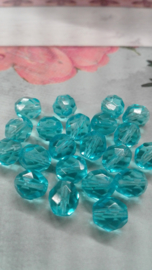 20 x facet turquoise 8mm Gat: 1mm