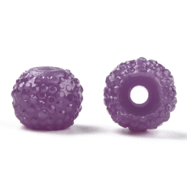 10 x Sparkling beads 8 x 6,5mm gat 1,8mm Light Purple