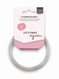 1 rol Vaessen Creative aluminiumdraad 2 mm x 5 meter – parelmoer zilverkleur (Nikkelvrij)
