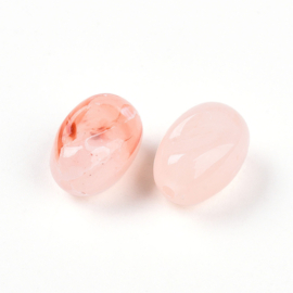 20 x Acryl kralen ovaal two tone 14 x 10 x 8,6 mm – gat 1,8–2 mm – Light Salmon