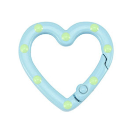 1 x Gekleurde onderdelen sleutelhanger hart Light blue-green ca. 25x26x4mm