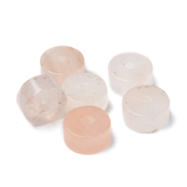 10 x Natuursteen kralen Pink Aventurine disc 6x3mm (Ø 1mm)