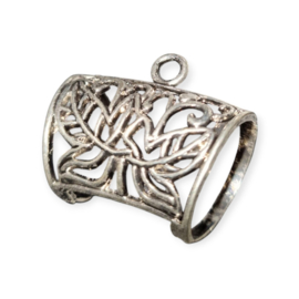 Metalen messing sjaalhanger of sjaal bails met vlinders, antiek zilverkleur 32 x 24,5 oogje: 2,5 x 4mm