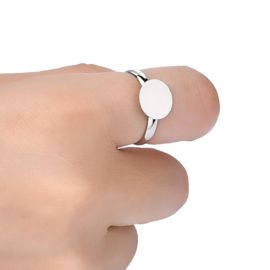 2 x Verstelbare platinum kleur basis ring, diameter c.a. 19 mm , maat van de ringdop: 10 mm (Nikkelvrij)