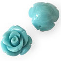 2 x  resin roosjes 12mm lichtblauw