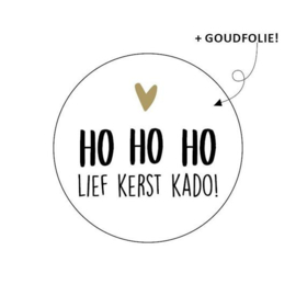 10 x Wensetiket rond 40mm - ho ho ho lief kerst kado!