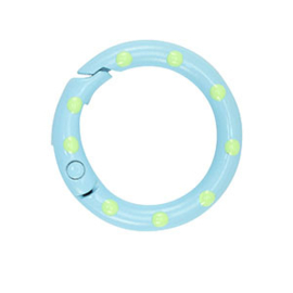 1 x Gekleurde onderdelen sleutelhanger ring Light blue-green ca. 25x4mm