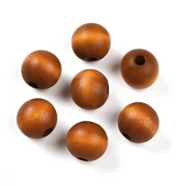 20 x Matte houten kralen 8 x 7 mm – gat 2,5 mm – Peru