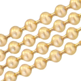 50 cm  metaal ball chain ketting 1.2mm Goud (nikkelvrij)