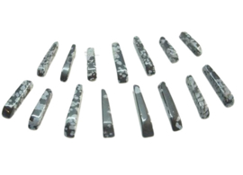 Per streng 15 stuks Obsidiaan staafhangers afmeting kraal 24x 4 mm