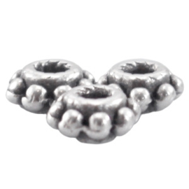 5 x  DQ metaal tube ring 5.5 x 2.8 mm Antiek Zilver ( nikkelvrij )