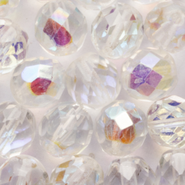 10 x ronde Tsjechische kralen kristal Facet 14 mm Kleur: transparant Gat: c.a. 1mm