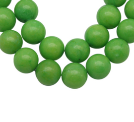 10 x edelsteen kraal van Mashan Jade appel groen 8mm gat 1,2mm