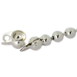 5  x DQ eindkapje ball chain voor 4.5 mm ketting DQ Silver plated duurzame plating