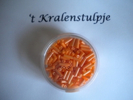 Pracht - glasstiften buisjes met zilverinslag 6mm 17 gram oranje