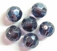 10 x Glaskraal facet kristal Tanzanite met mooie glans 8 mm