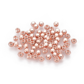 20 x metalen kralen 3 x 2,5mm gat: 1mm rose gold (Nikkelvrij)
