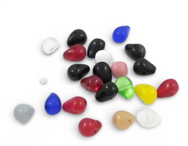 50 gram Jablonex Teardrop mix glaskralen ca. 7 x 10 mm – gat 1 mm – mix kleuren
