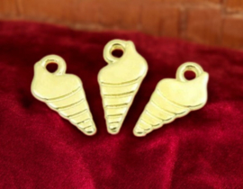 DQ metaal bedel ijsje 12x6mm goudkleur, oogje 1,7 mm  (Nikkelvrij)