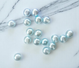 25 x Transparante DQ Glasparel – 8 mm – Kleur Soft Blue – Gat ca. 1 mm