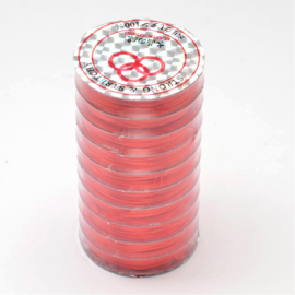 1 rol elastiek transparant 0,8 mm oranje rood