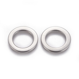 4x Gesloten RVS metalen ring 21 x 1,2mm gat: 14,3mm