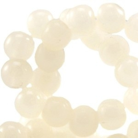 20x Glaskralen opaal vintage 8 mm Ivory yellow