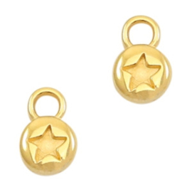 2 x Bedels DQ metaal rond 6mm star Goud (Nikkelvrij)